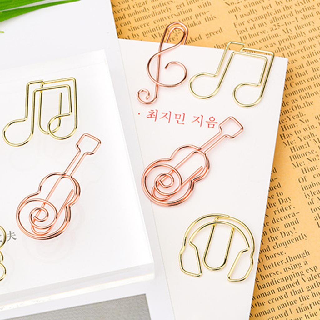 50Pcs Mini Paper Clips Music Note Shaped Paper Clip for Home Office Note Paper Clips Stationary Clips File Folders Clamp