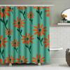 Bright Green Flower Print Shower Curtain Waterproof Home Decor Bathroom Accessories Fabric Shower Panels Orange Turquoise 72 X 8