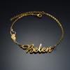 Atoztide Personalized Custom Name Crown Heart Bracelet Thick Chain for Women Stainless Steel Zircon Flower Bangle Jewelry Gift 