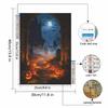 Halloween Diamond Painting Kit Handmade Diy Painting Home Decoration Painting Moon Pumpkin Landscape Art