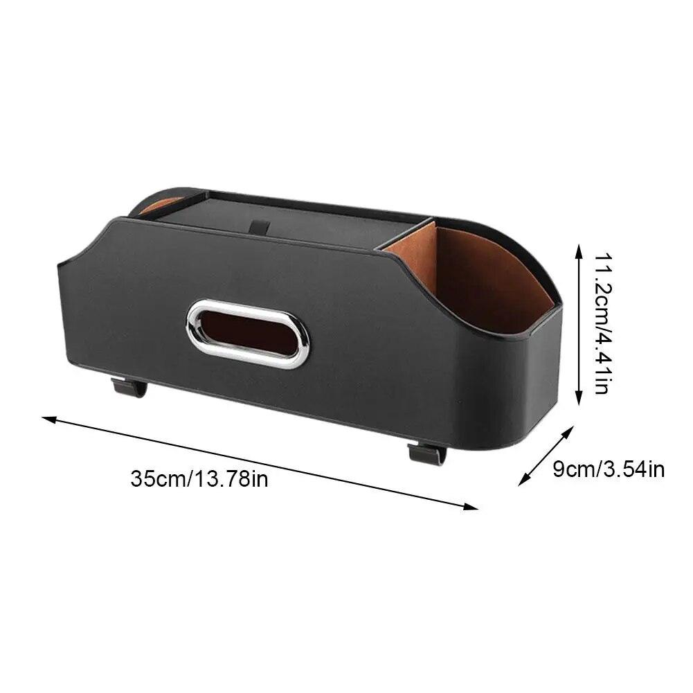Car Multifunctional Leather Tissue Storage Box Under Seat Cute Auto Back Seat Paper Bag Place Water Cup Creative Portability
