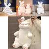 Large Plush White Rabbit Doll Soft Cuddly Lazy Bunny Stuffed Animal For Kids