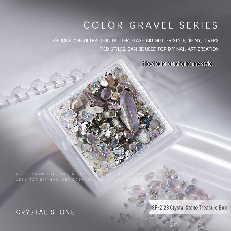 

Galaxy Aurora Iridescent Nail Art Sequins: Crystal, Gravel, Meteorite, Seashell, Starry Sky Designs