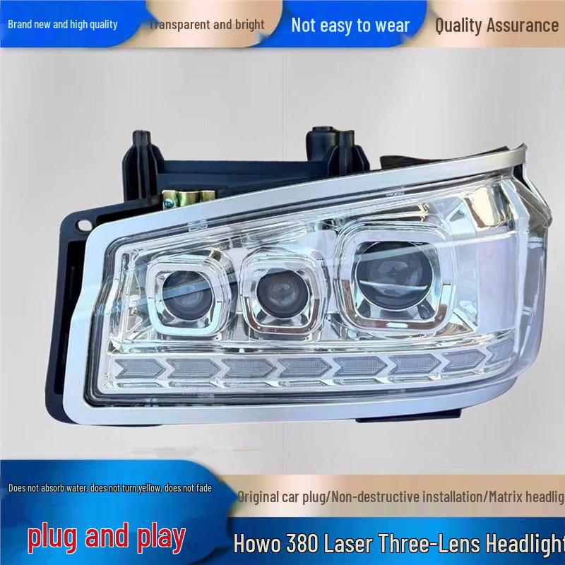 

Sinotruk 380/336/310 Triple Lens LED Laser Headlight Assembly Ice Blue Left