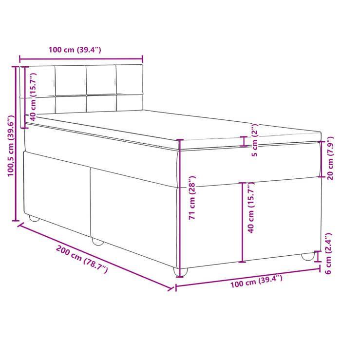 VidaXL Sommier à lattes de lit avec matelas Marron foncé 100x200 cm 3286594