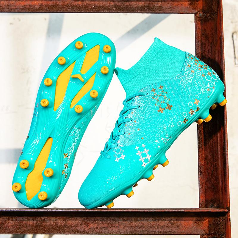 2025 Fashion Men Football Boots Long Spike Kids Grass TF/FG Training Soccer Shoes Professional Society Sneakers Outdoor Sports F