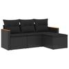 VidaXL Garden Lounge Set with Cushions 4 Pcs, Patio Sofas, Patio Furniture Set, Outdoor Furniture, Black 3258303
