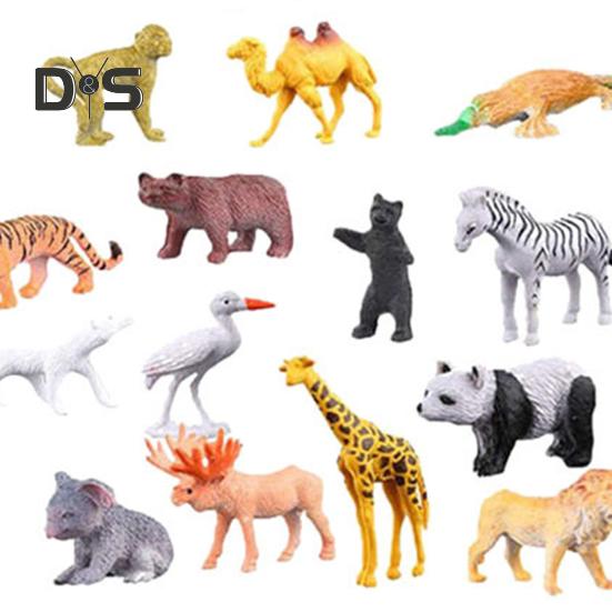 Animals Figurines Advent Calendar 2024 Miniature Lion Panda Monkey Animal Models 24-Day Countdown Gift Box for Kids
