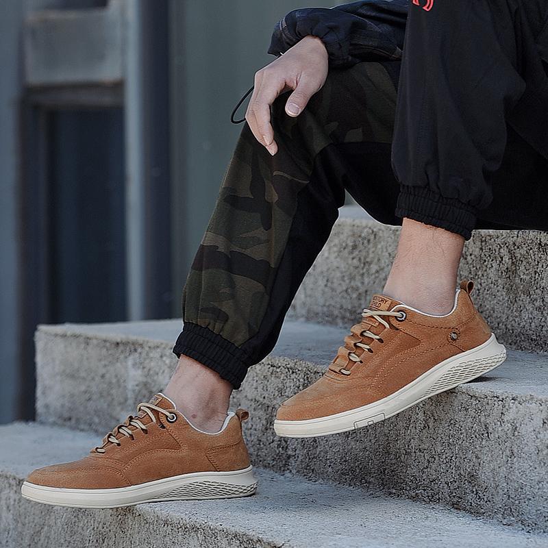 Fashion Men Shoes Leather Casual Suede Shoes Men Non-Slip Rubber Luxury Flats Mens Sneakers Male Leisure Walk Shoes Man Fashion Footwear