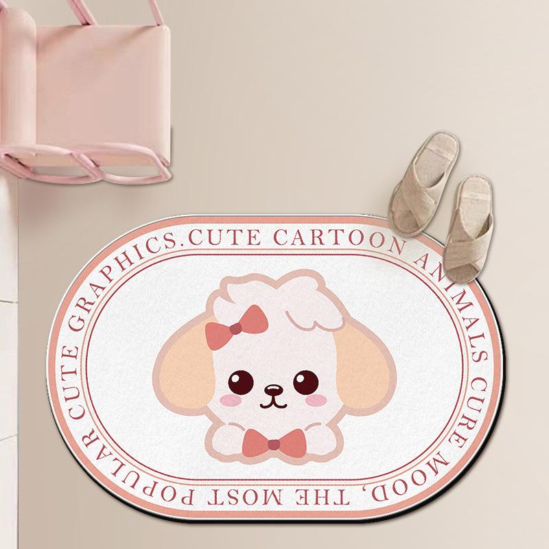 Toilet Cartoon Mat Bathroom Absorbent Mat Toilet Non-slip Door Mat Door Mat Carpet Bedroom Can Be Washed By Hand