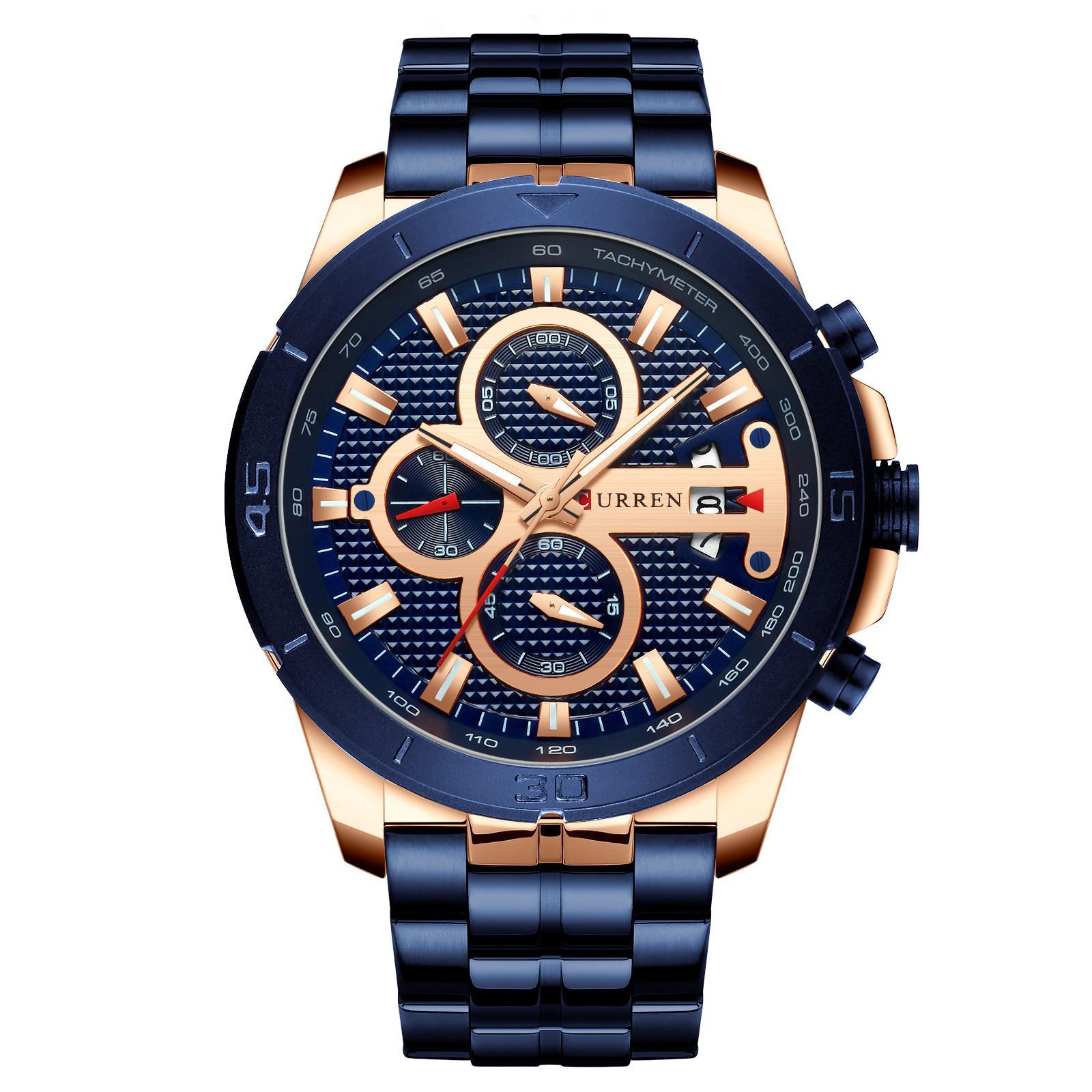 

CURREN 8337 Men s Waterproof Multi-function Quartz Watch with Steel Band