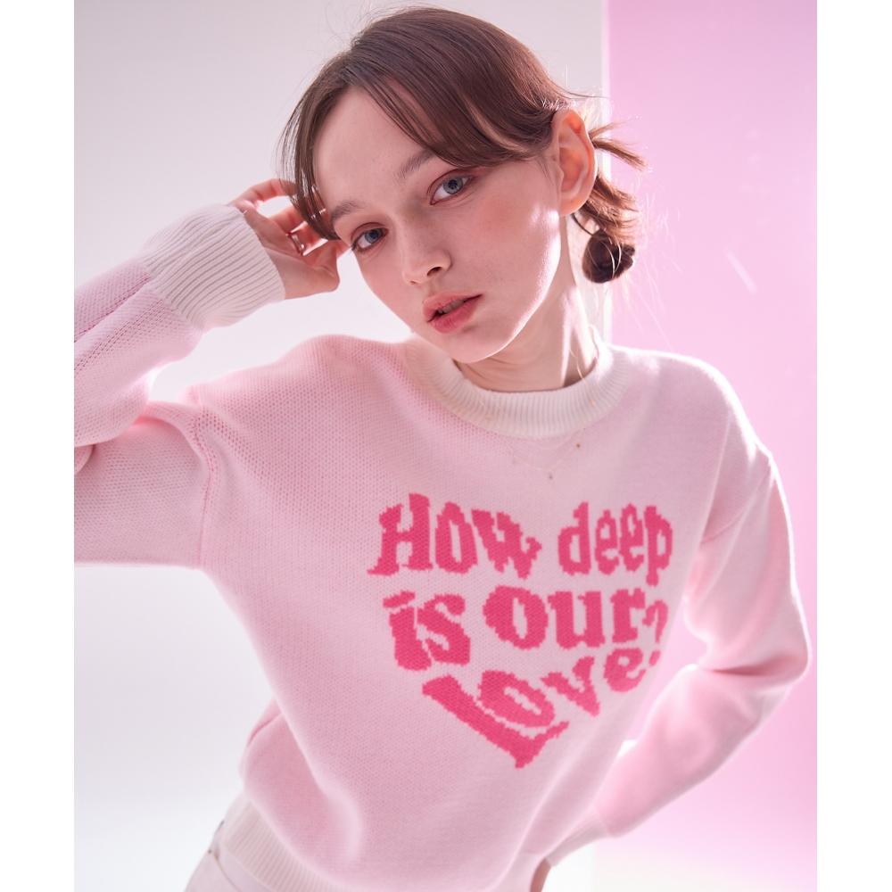 

LUV IS TRUE MV LOVE KNITBABY PINK