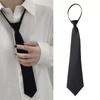 Black Unisex Ties Retro Narrow Neck Tie Slim Women Men Tie Korean Style Simple Trendy Tie