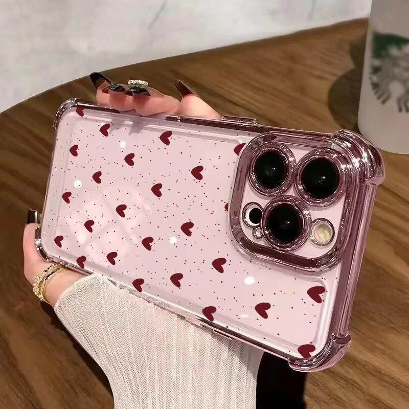 Airplane Heart Plating Case For Infinix Note 50 50S 50X 40 30 Pro Hot 60i 60 40 40i Smart 10 Plus 8 9 Clear Cover