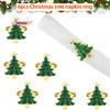 6Pcs Christmas Napkin Rings Xmas Tree Ornaments Home Kitchen Dinner Table Decor New Year Party Supplies