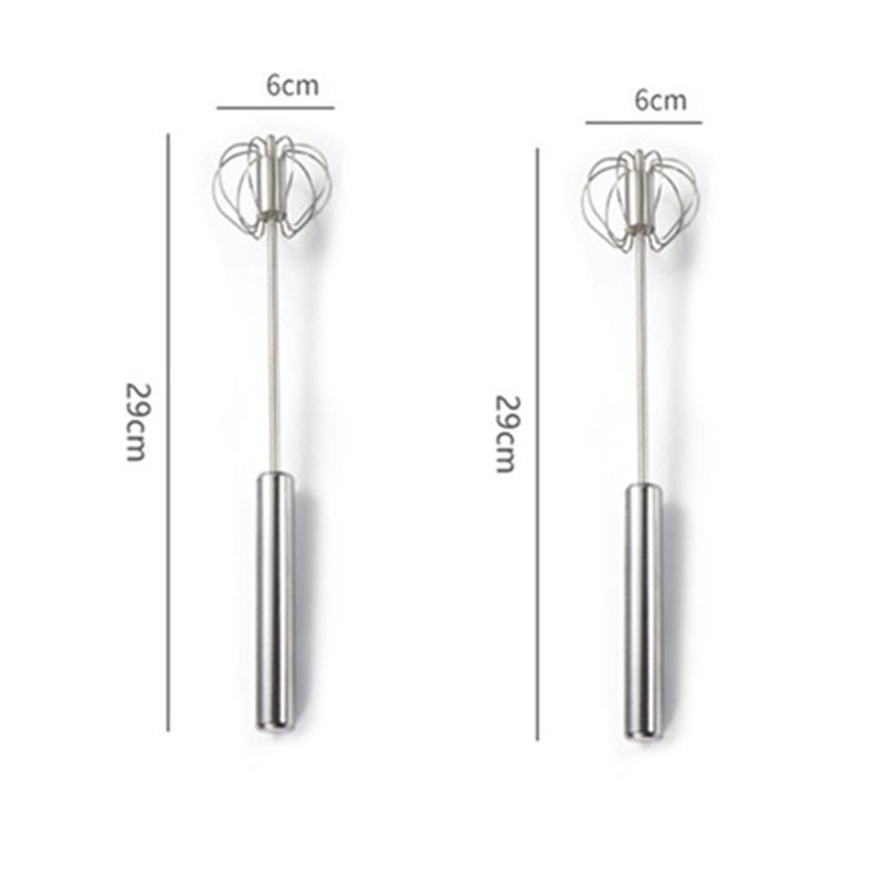 Semi-automatic Egg Beater 304 Stainless Steel Egg Whisk Manual Hand Mixer Self Turning Egg Stirrer Kitchen Accessories Egg Tools