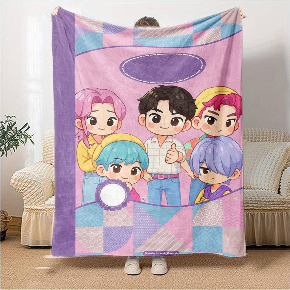 Colorful Friends Together Blanket Soft Throw Blanket For Home Bedroom Bed Sofa Travel Office Solid Christmas Blanket
