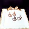 New Korean Fashionable Earrings Delicate Diamond Heart shaped Temperament Earrings Earrings Earrings Woman