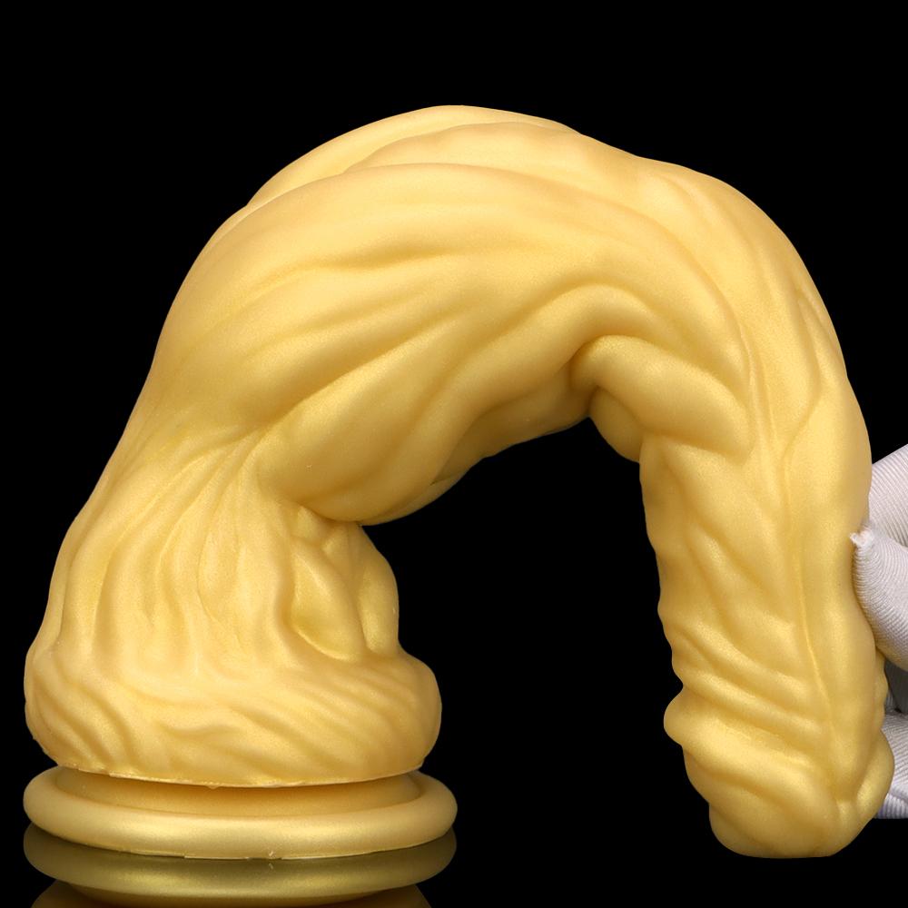 Zlatá silikonová měkká masturbační hůl Sexuální hračky simulační dildo Pussy Erotic Appliances