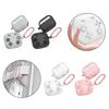 Case for AirPods4 with Soft Silicone Exterior and Carabiner Attachment for Secure Storage and Charging Compatibility