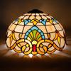 16-Inch Vintage Colored Glass Lampshade, Baroque Style, for Table Lamps, Chandeliers, Floor Lamps, Replacement Shade Only