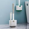Toilet Brush Set Wall Mounted Toilet Brush With Drain Holder Silicone Flat Head Flexible Soft Bristles Cleaning Brush