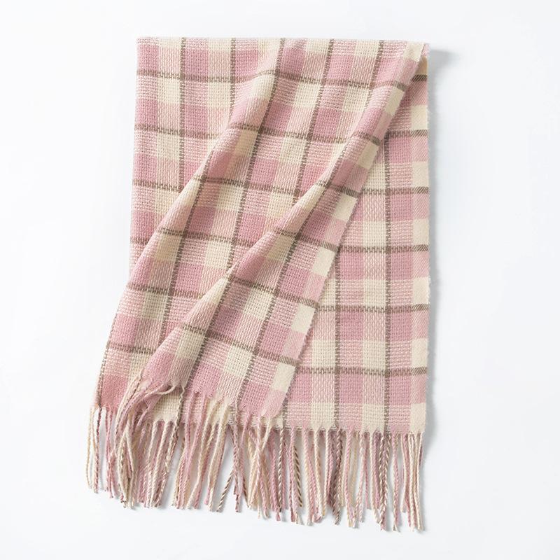 Vintage Maillard scarf women's high-end sense versatile, warm and thickened atmosphere, winter couple plaid scarf