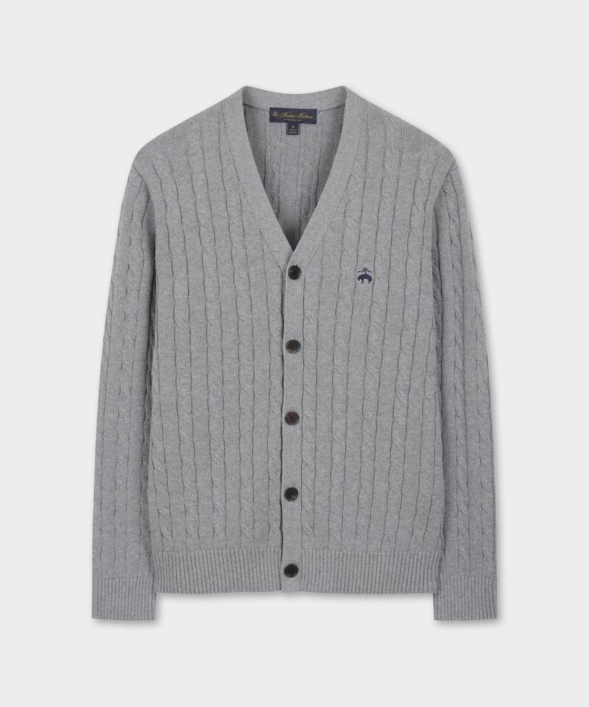 Brooks Brothers Cotton Cable Cardigan (Grey) (Bbwcmbg101)