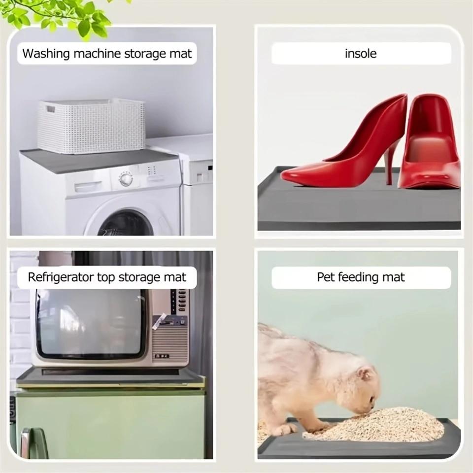 Silicone Table Mat, Dinner Plate Mat, Tableware Mat, Pet Placemat Tableware Mat, Appliance Protector Mat for Washing Machine