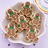 Resin Kawaii Colorful Santa Christmas Tree Snowman Gingerbread Man Flat Back Cartoon Figurines 10PCS Scrapbooks DIY Decor Crafts