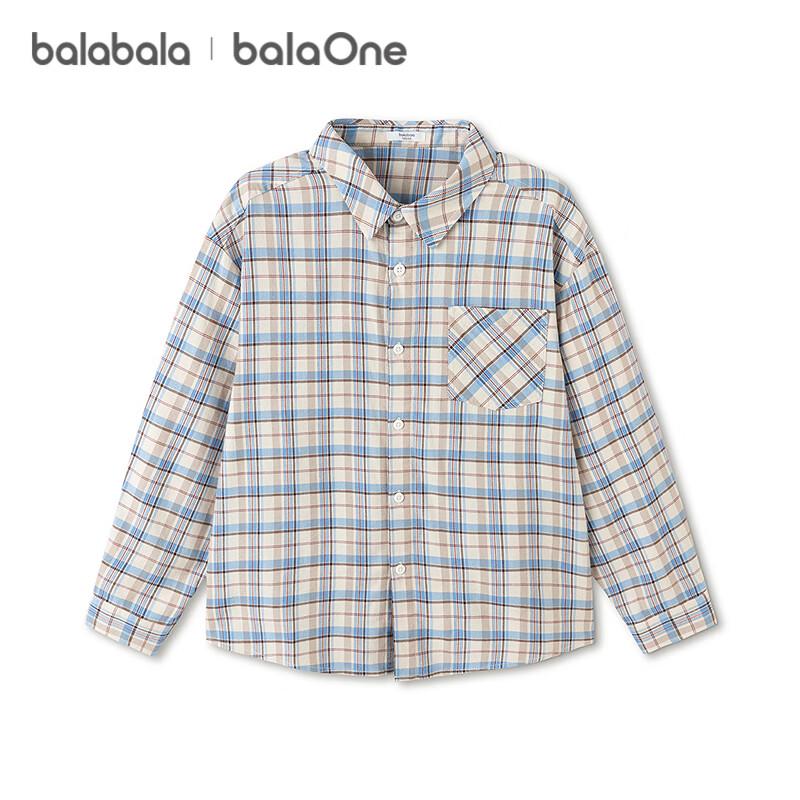 Balabala Kids' Plaid Long-Sleeve Shirt Jacket