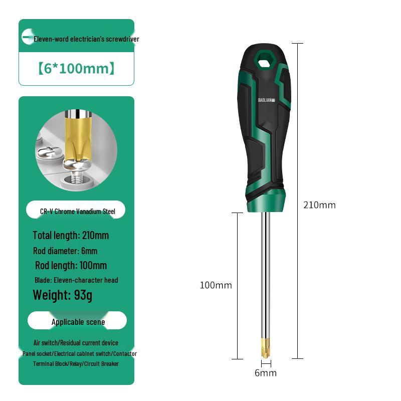 11-Piece Industrial Grade Magnetic Electrician Screwdriver Set - S2 Phillips & Slotted