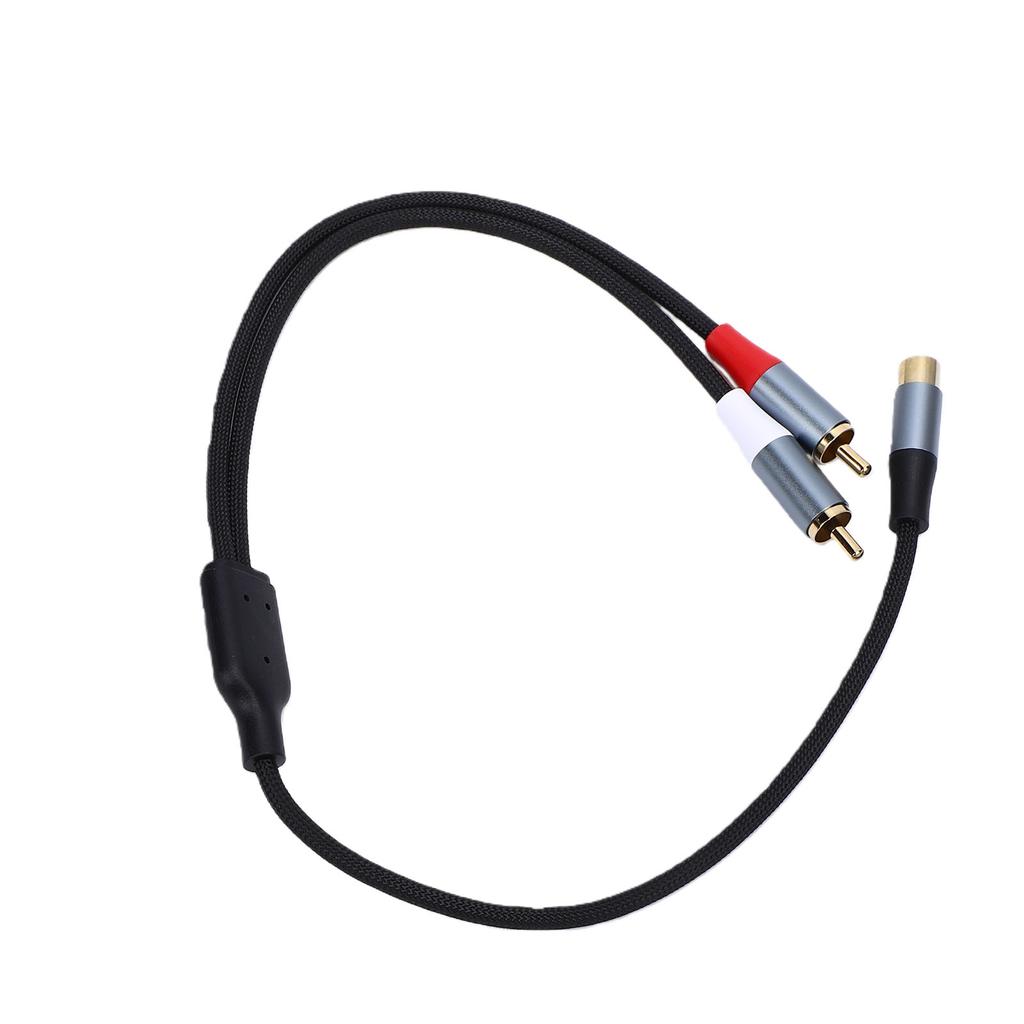 1 Female To 2 Male Y Splitter Cable Stereo Sound Video Splitter Adapter Extension Cord for Subwoofers Speakers Home