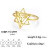 Lucktune Hexagram Merkaba Meditation Amulet Rings Women Men Stainless Steel Star Finger Ring Sacred Geometry Jewelry Party Gift