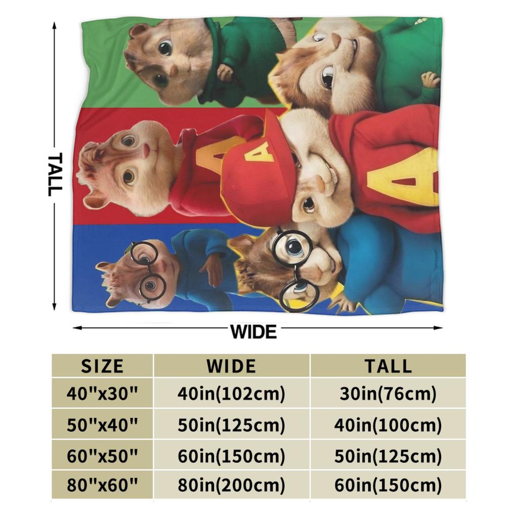 A-Alvin and the Chipmunks Blankets Fleece Soft Throw Blanket for Bed Bedroom Quilt