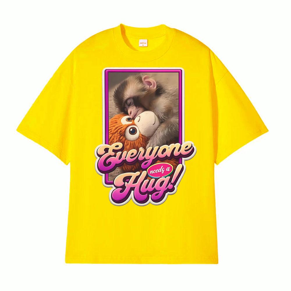 Punch The Funny Monkey Grafik T-Shirt Herren Damen Kleidung Baumwolle Hohe Qualität Rundhals-T-Shirts Übergroß Vintage Humor T-Shirts
