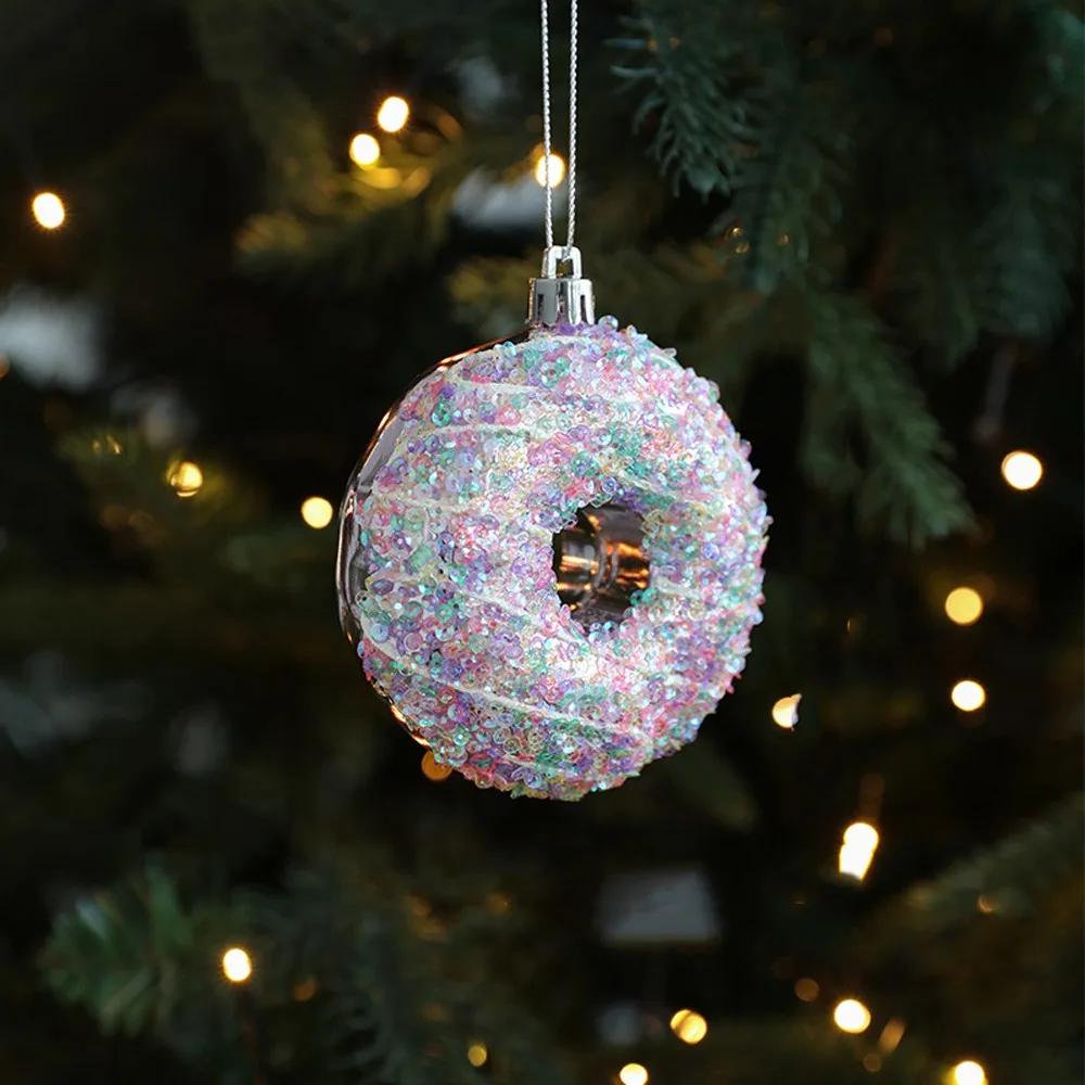 Merry Christmas Pink Hanging Cartoon Christmas Hanging INS 3D Christmas Tree Decoration Pendant Festival Window Display Decor