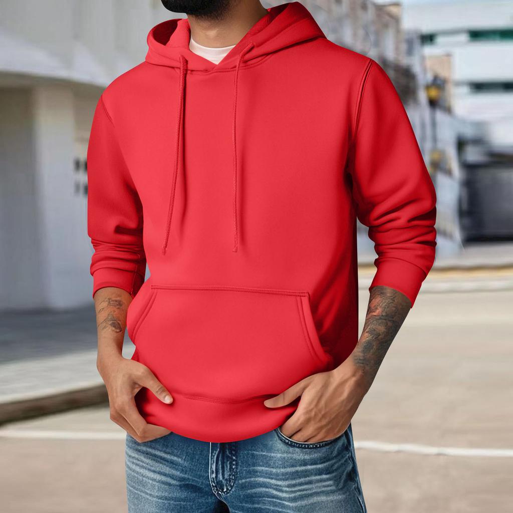 Hoodies For Men Long Sleeve Hooded Sweatshirts With Pockets Casual Fall Winter Fleece Pullover Tops