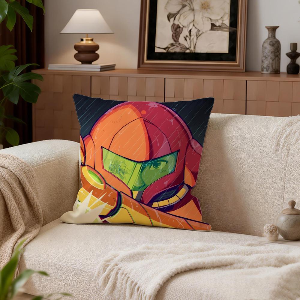 Action Metroid Cushion Cover Cushion Cover Set 4Pcs 50x50 45x45 40x40 Pillowcase Decorative Sofa Home Decor