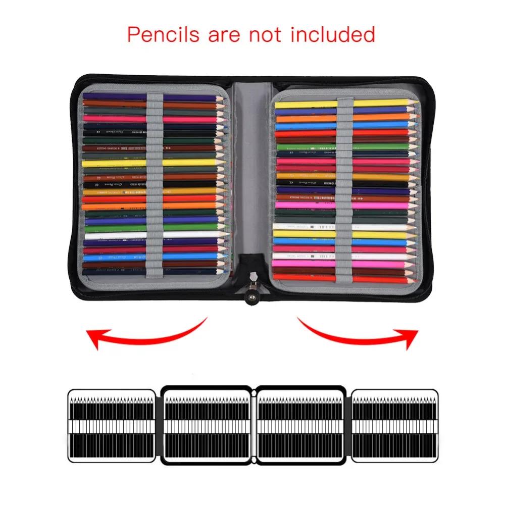 150 Slots PU Leather School Pencil Case Large Capacity Colored Pencil Bag Box Organizer Zipper Pen Pencil Bag For Art Supplies