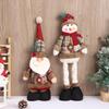 Vintage Telescopic Christmas Plush Dolls - Santa Claus & Snowman Window Display Ornaments