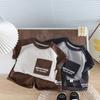 2026 Summer Boys' Cotton T-Shirt & Workwear Shorts Two-Piece Set