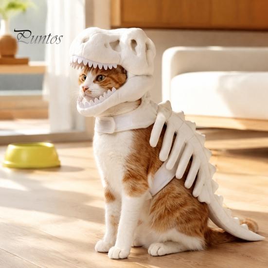Costume da Dinosauro per Gatto Costume da Scheletro, Carino Abbigliamento di Halloween, Divertente Abbigliamento Invernale Outfit Feste Cosplay Gatti Festa, Oggetti di Scena per Foto Facile