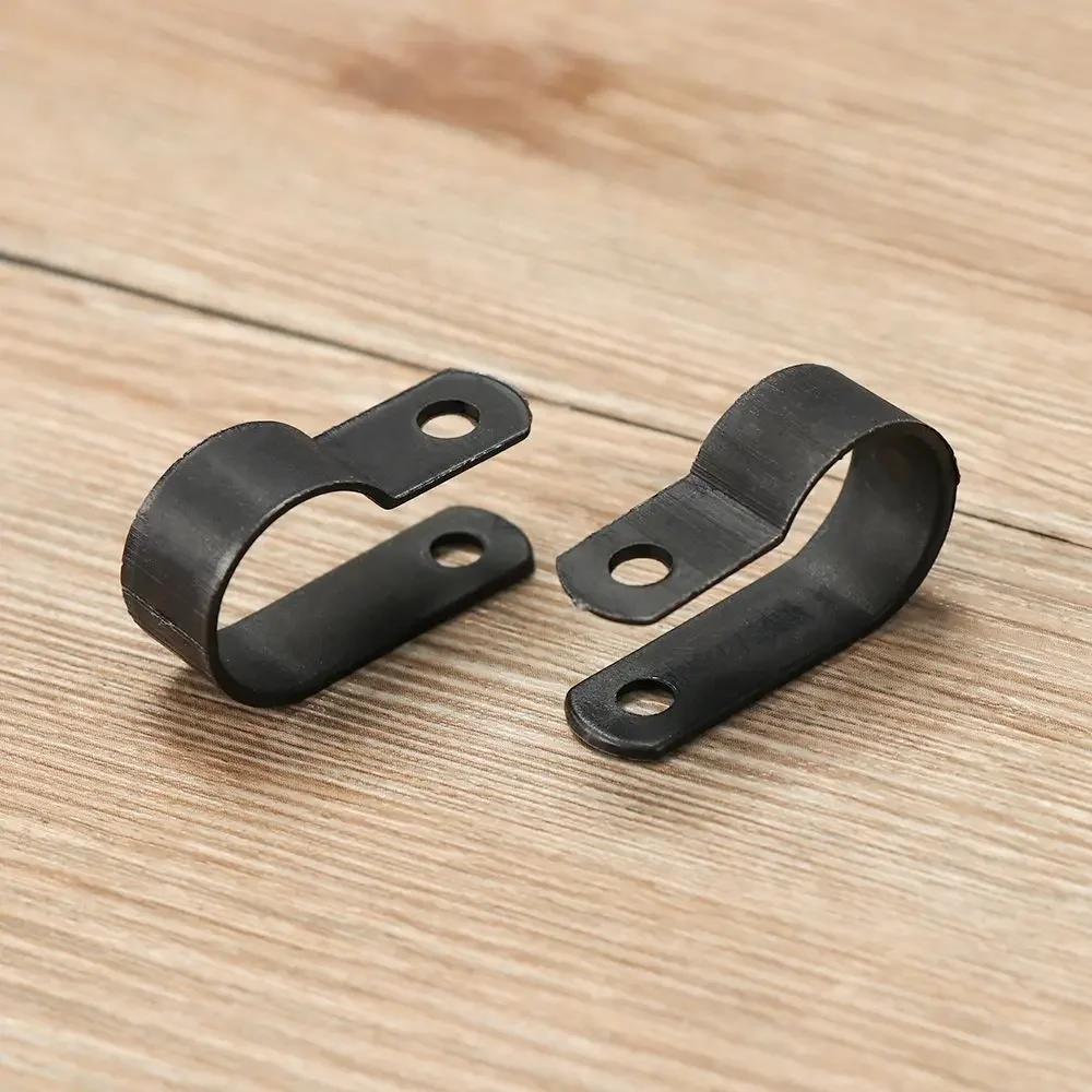 100PCS Hot sale Electrical Fittings Useful Metal R-Type Clip Nylon Cable Clamp Wiring Hose Fasteners Pipe Mounting Fix