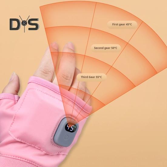 1 pár vyhřívaných rukavic bez prstů Rychlé zahřívání Trvalé teplo Nastavitelné dobíjecí elektrické vyhřívané jezdecké rukavice v plné barvě