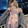 Beige Plaid Scarf Women's Winter High End New Autumn and Winter Style Women's High End Versatile Warm Long Scarf