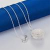 925 Sterling Silver 16-30 Inch Exquisite Round Hollow Pendant Necklace, Women's Fashion Gift, Wedding Jewelry Accessories