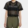 Jordan Mesh Paneled Sports T-Shirt Women Tops Black CZ1892-010
