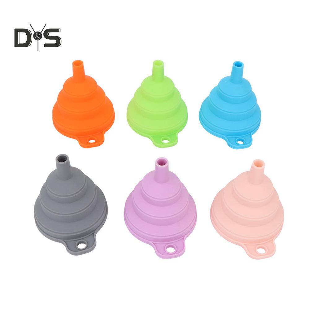 SW 2Pcs Silicone Foldable Heat Resistant Funnels Oil Liquid Transfer Kitchen Tool