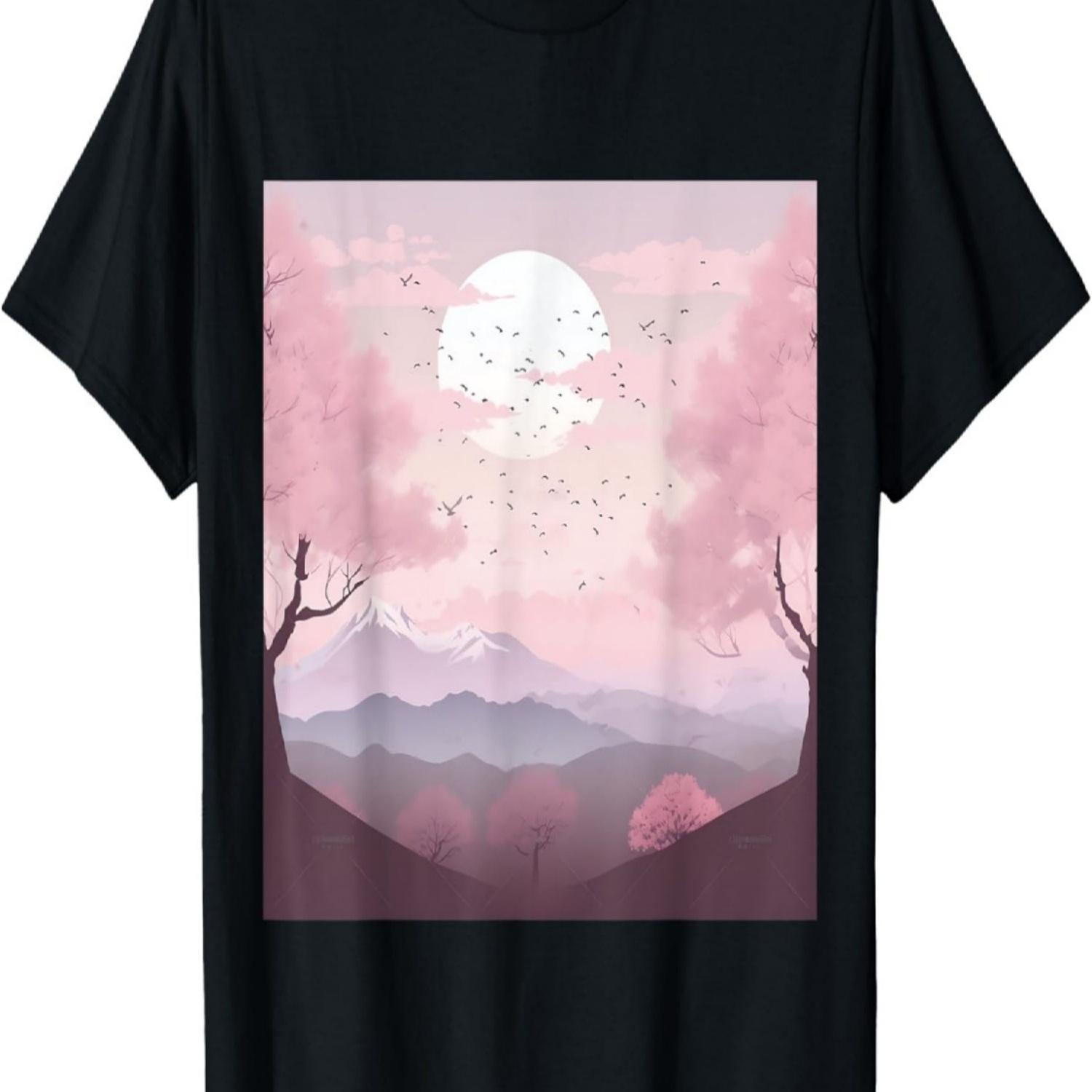 Mountain Canvas Dreams Pastel Symphony of Cherry Blossoms T-Shirt(1) S